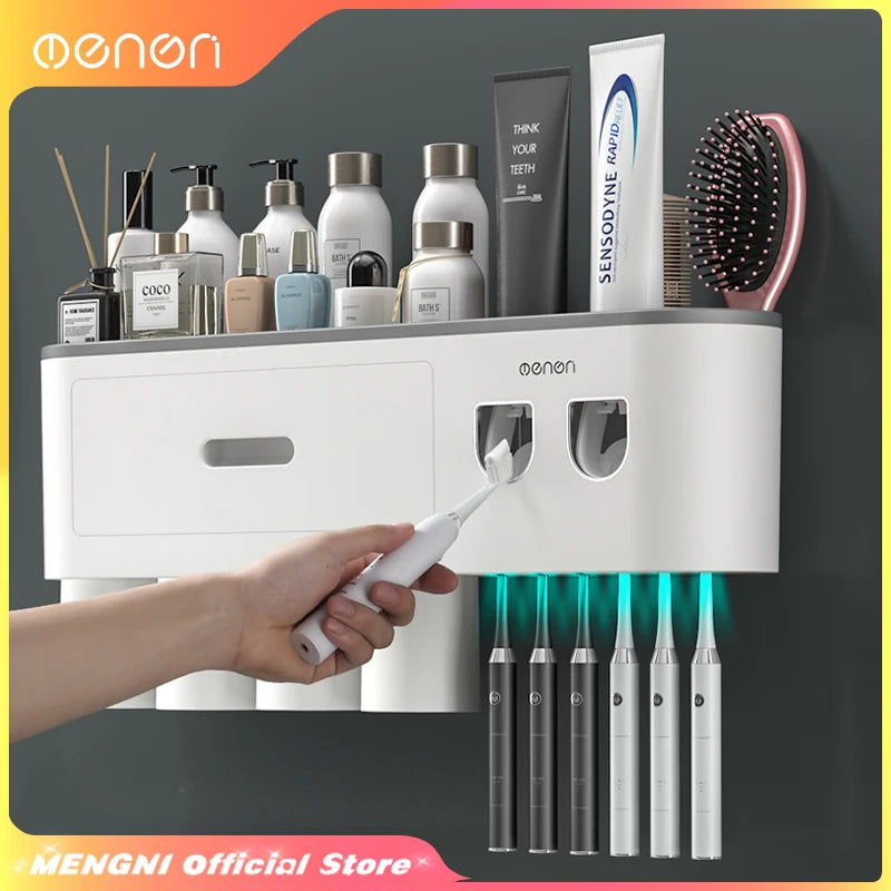 Toothbrush Holder & Toothpaste Squeezer