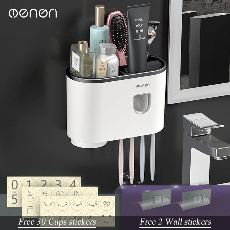Toothbrush Holder & Toothpaste Squeezer
