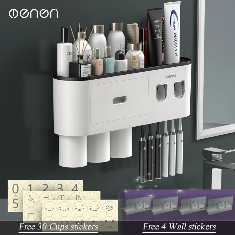 Toothbrush Holder & Toothpaste Squeezer