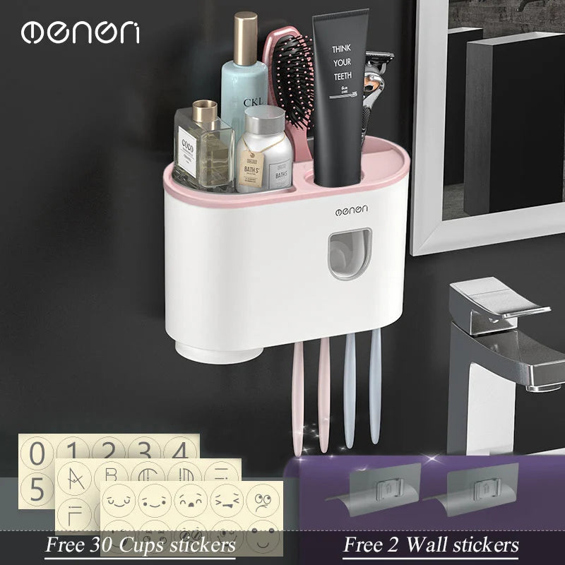 Toothbrush Holder & Toothpaste Squeezer