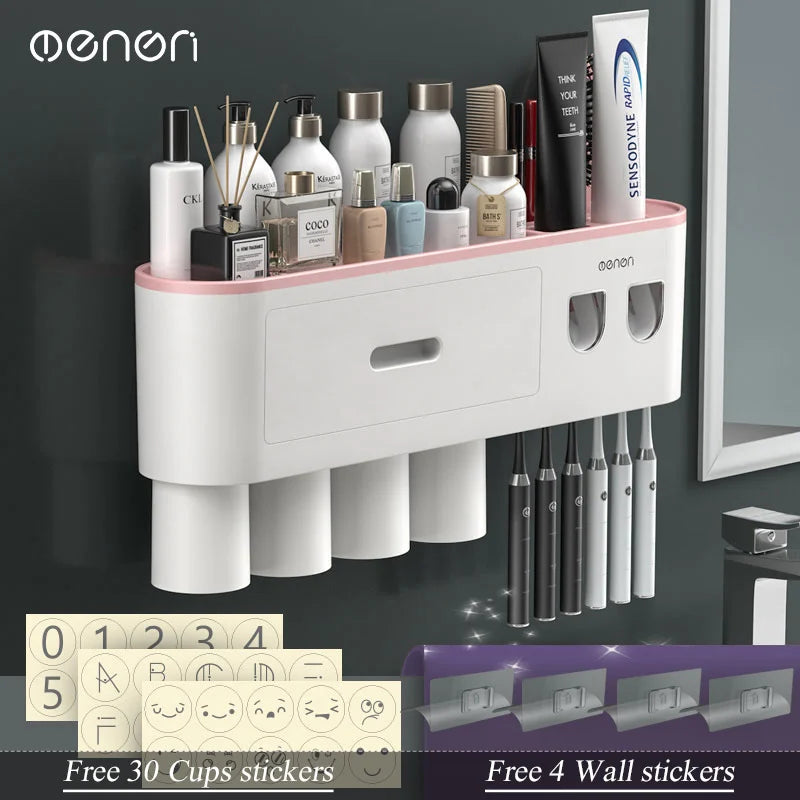 Toothbrush Holder & Toothpaste Squeezer